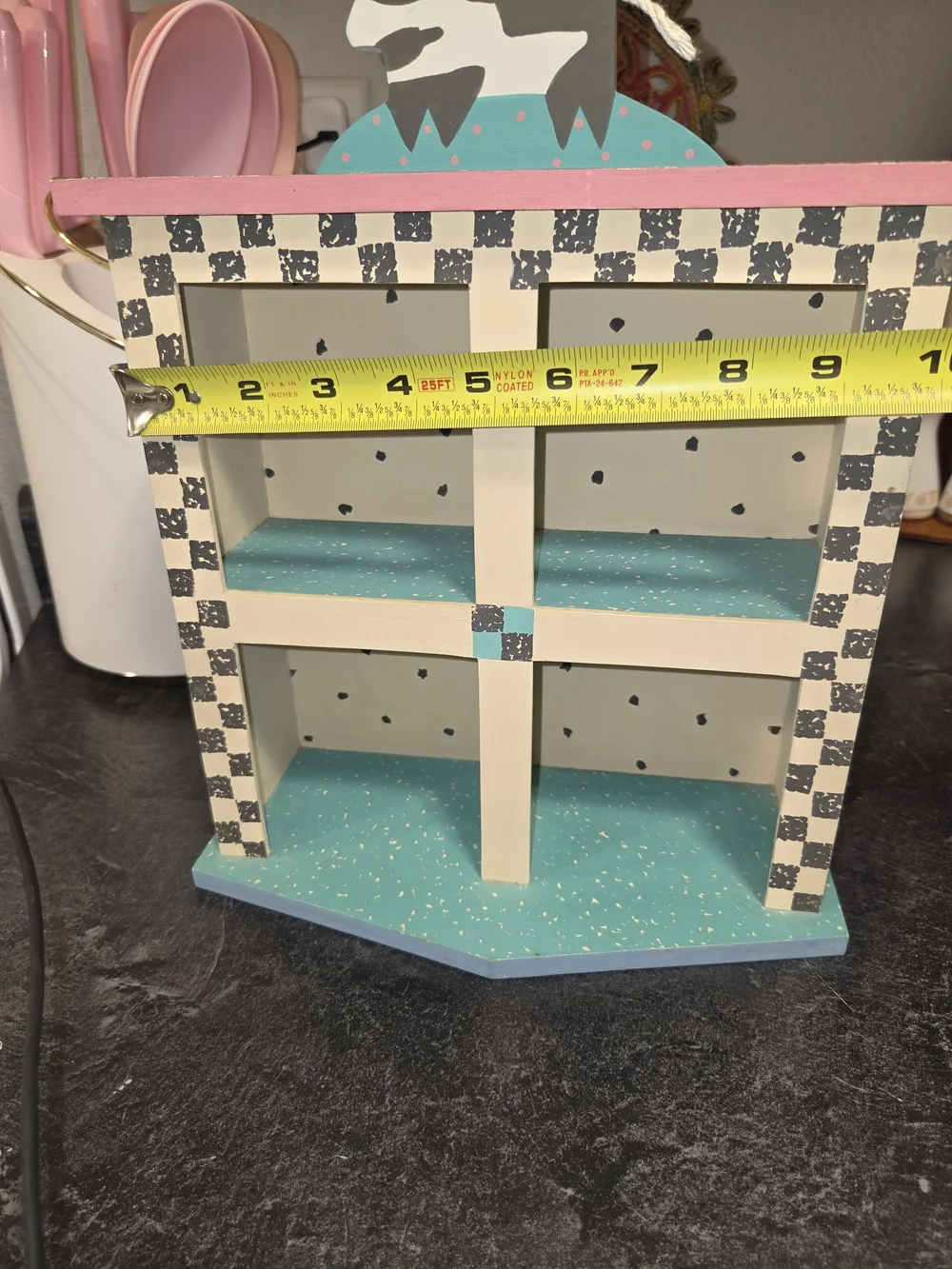 Hallmark Teal, Cream & Pink 4-Cubby Trinkey Shelve